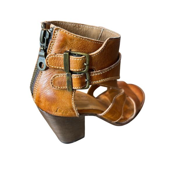 Bed Stu Ida Womens Brown Leather Hook and Loop Heeled Bootie Boots Size 6.5 Shoe - Picture 6 of 11